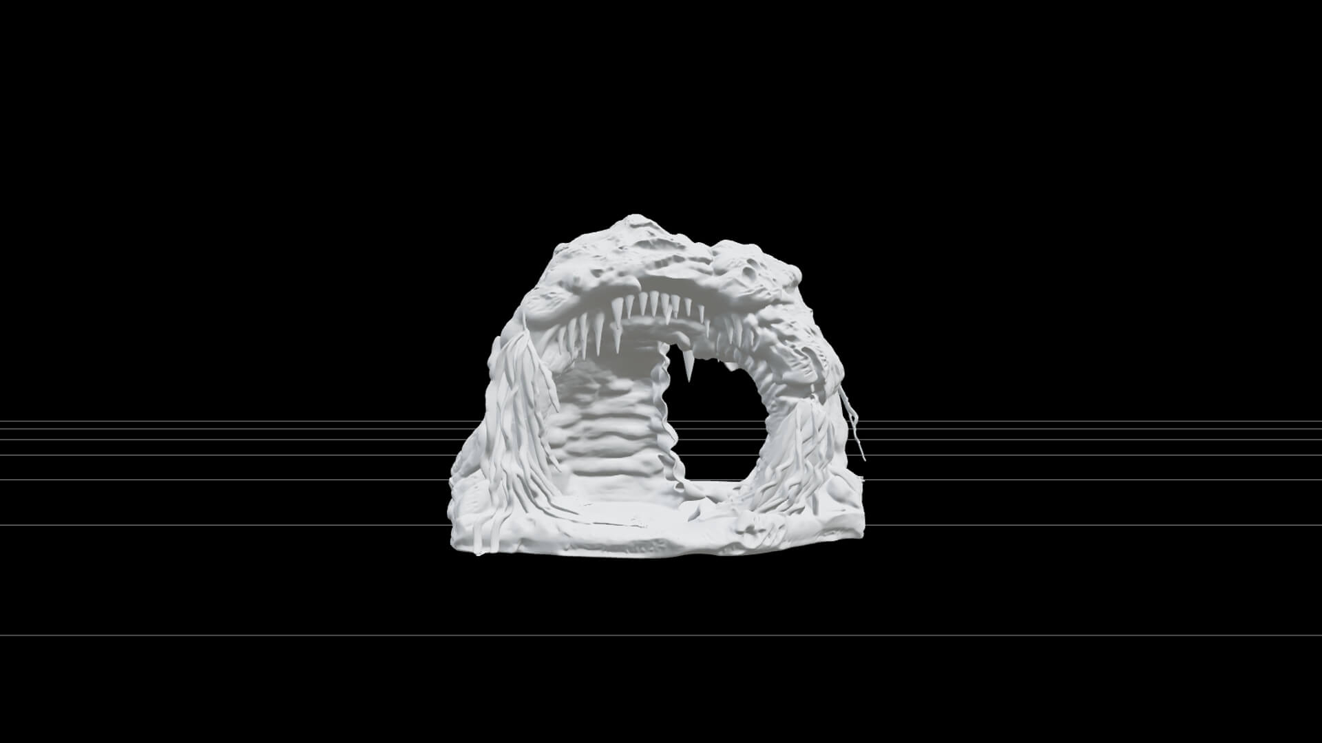 Coastal Sea Cave Arch Model Turquoise Water Stalactites 3D Model