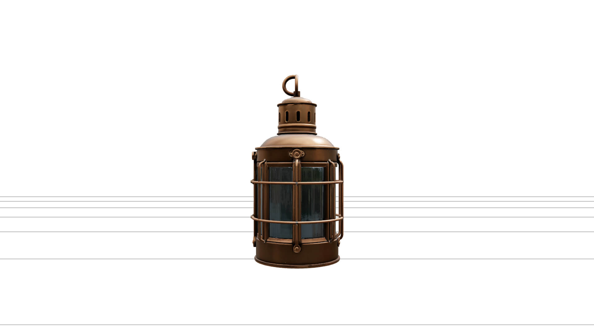 Copper Ship Lantern Model Glass Panes Vented Dome Carrying R 3D Model