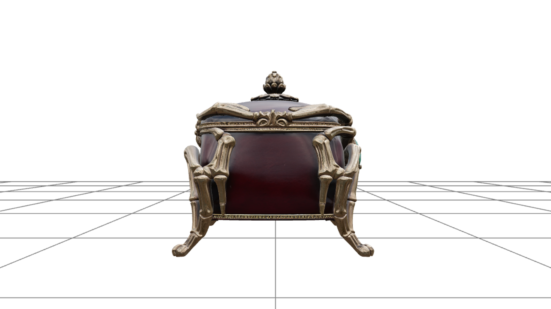 Cursed Jewelry Box with Spider Legs and Emerald Clasp 3D Mod 3D Model