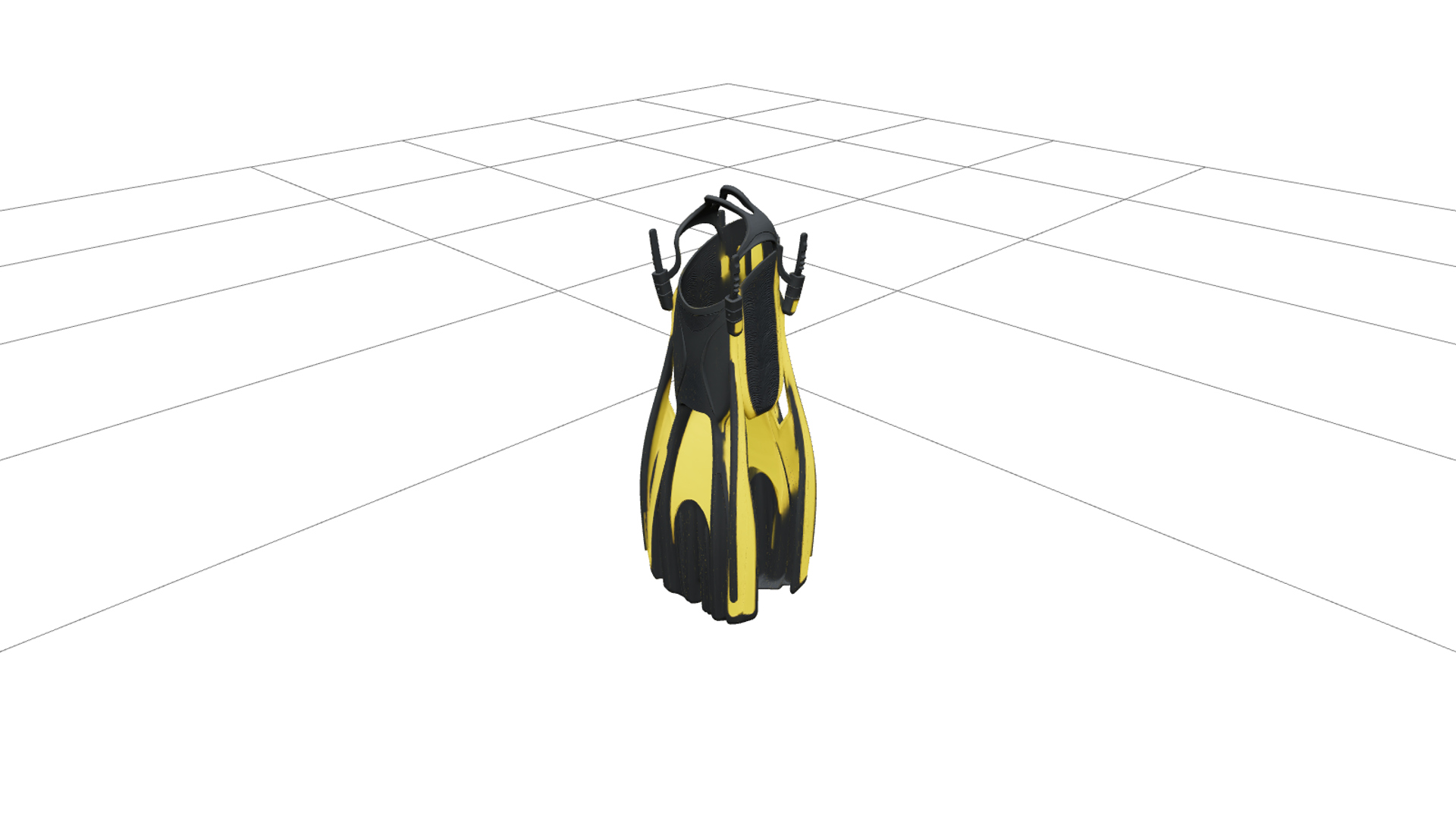 Dive Fins Split Blade Foot Pocket Adjustable Strap Model 3D Model