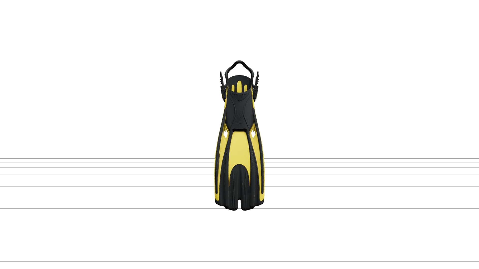 Dive Fins Split Blade Foot Pocket Adjustable Strap Model 3D Model