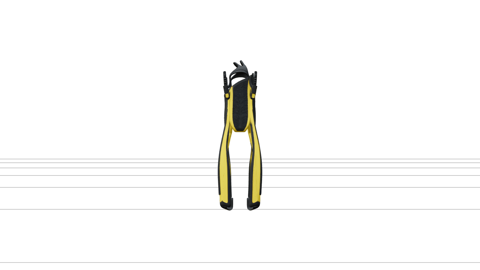 Dive Fins Split Blade Foot Pocket Adjustable Strap Model 3D Model