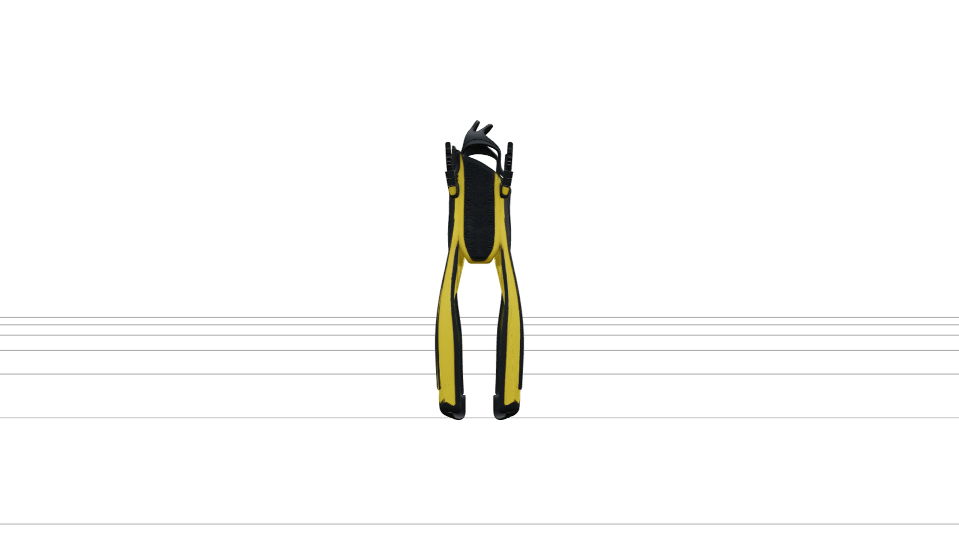 Dive Fins Split Blade Foot Pocket Adjustable Strap Model 3D Model
