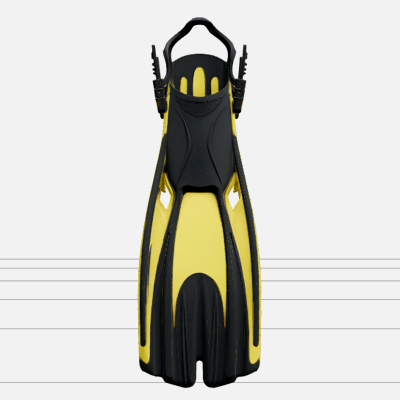 Dive Fins Split Blade Foot Pocket Adjustable Strap Model