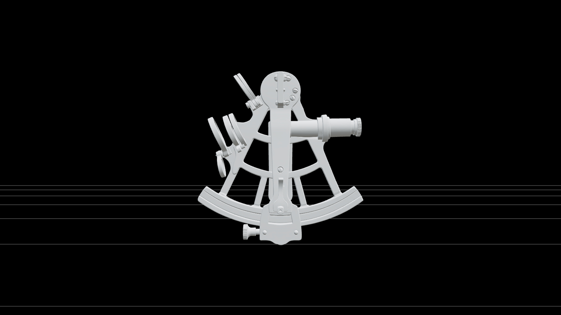Elegant Brass Sextant Navigation Instrument Detailed Model 3D Model