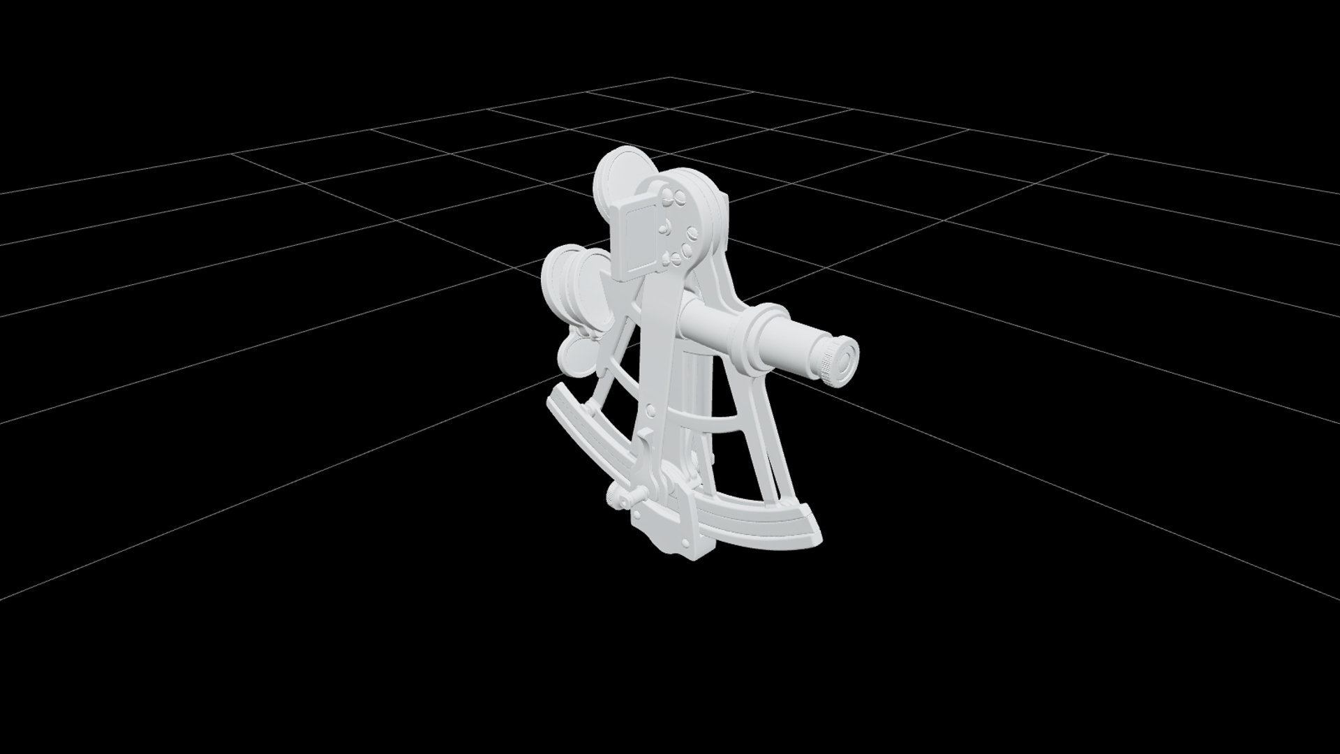 Elegant Brass Sextant Navigation Instrument Detailed Model 3D Model