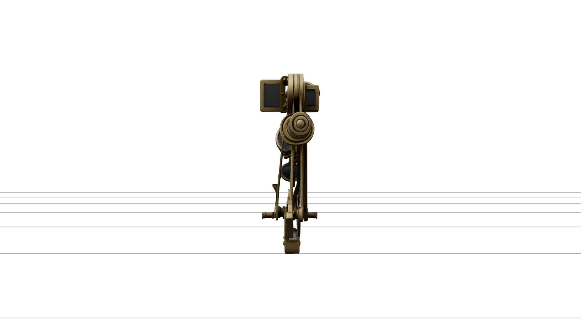 Elegant Brass Sextant Navigation Instrument Detailed Model 3D Model