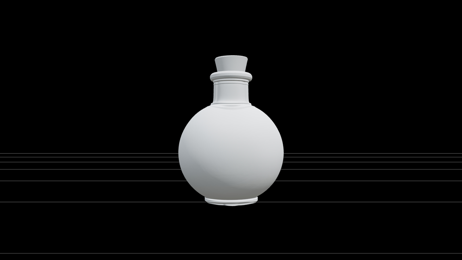 Emerald Potion Bottle with Bone Label 3D Model Asset 3D Model