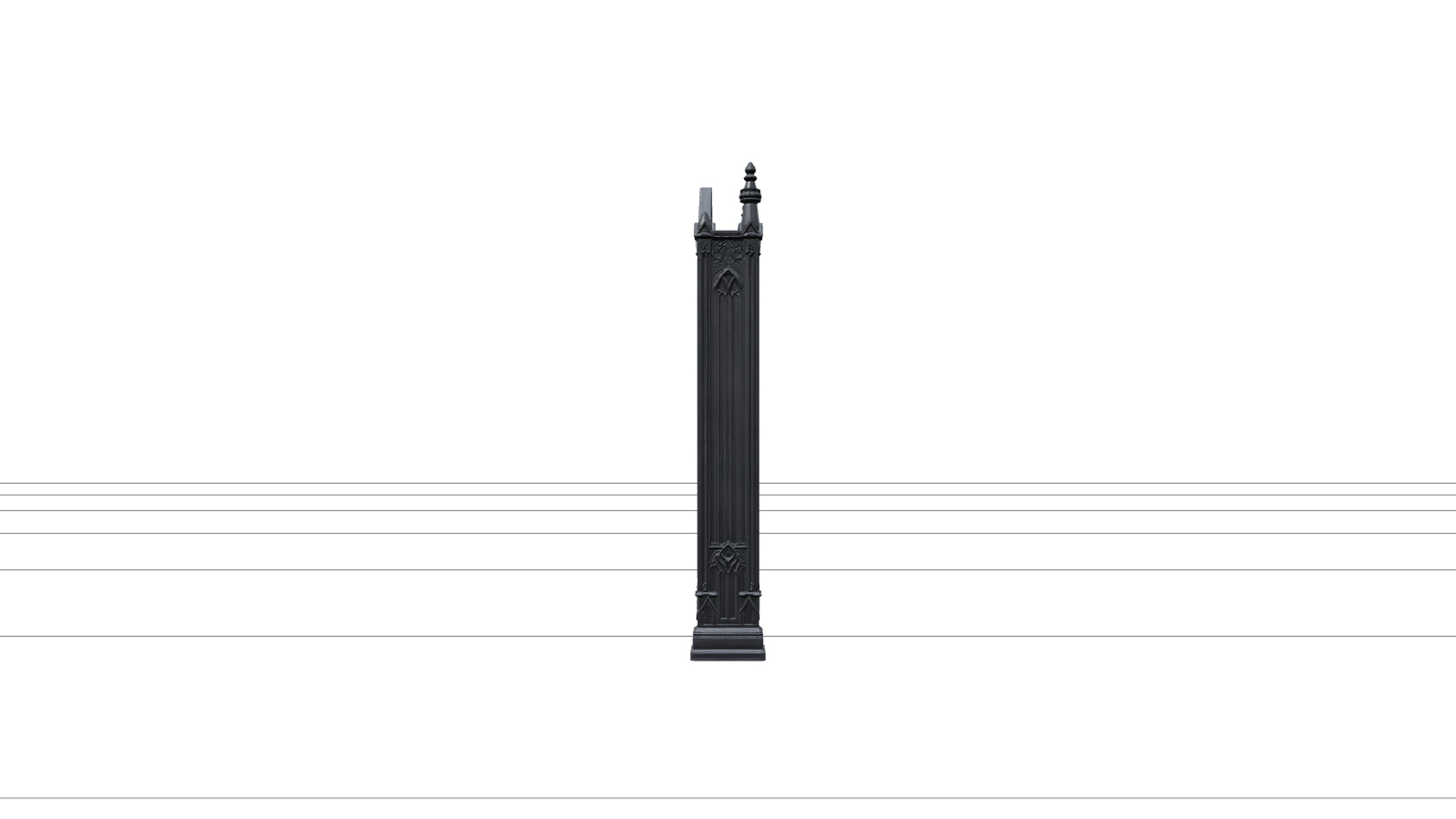 Gothic Bookcase with Pointed Arches and Cobweb Carvings 3D 3D Model