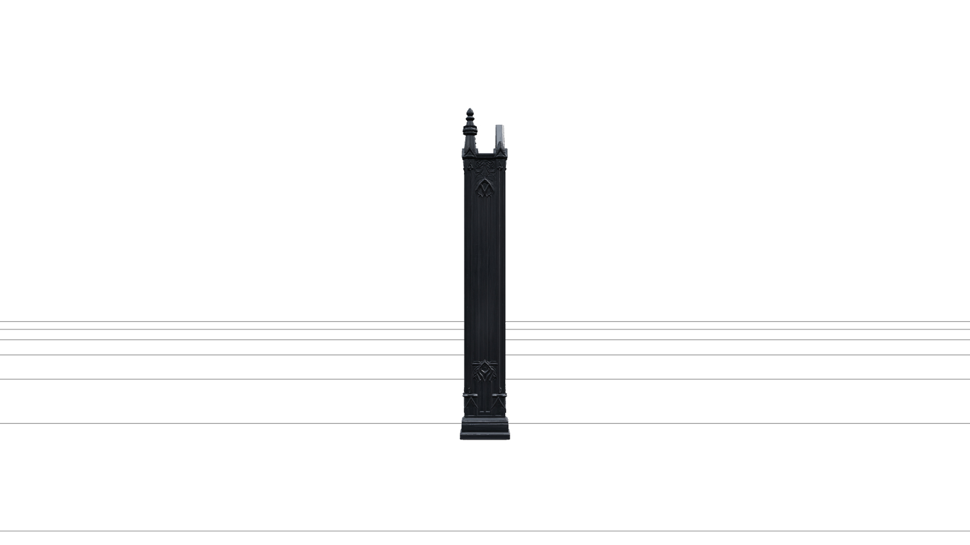Gothic Bookcase with Pointed Arches and Cobweb Carvings 3D 3D Model