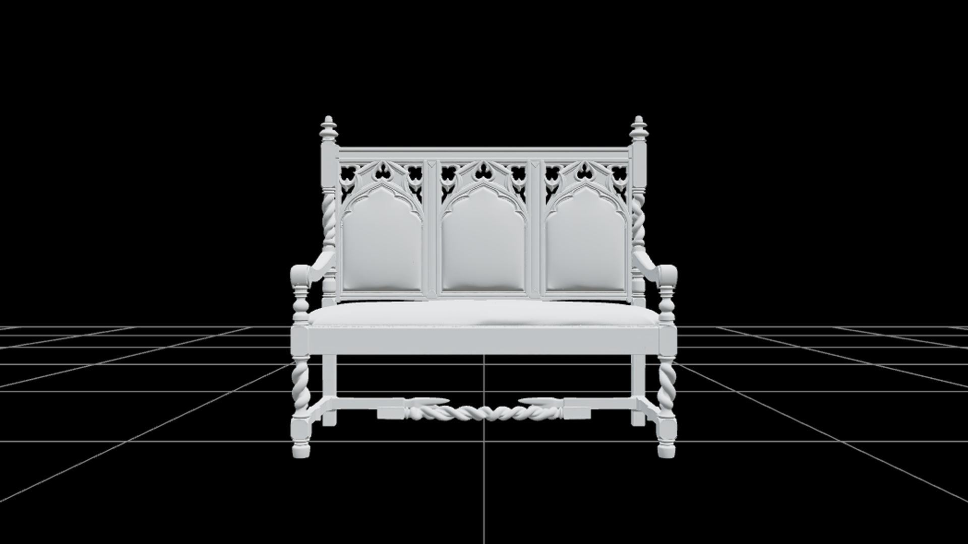 Gothic Candelabrum with Silver Spiders 3d Model Asset 3D Model