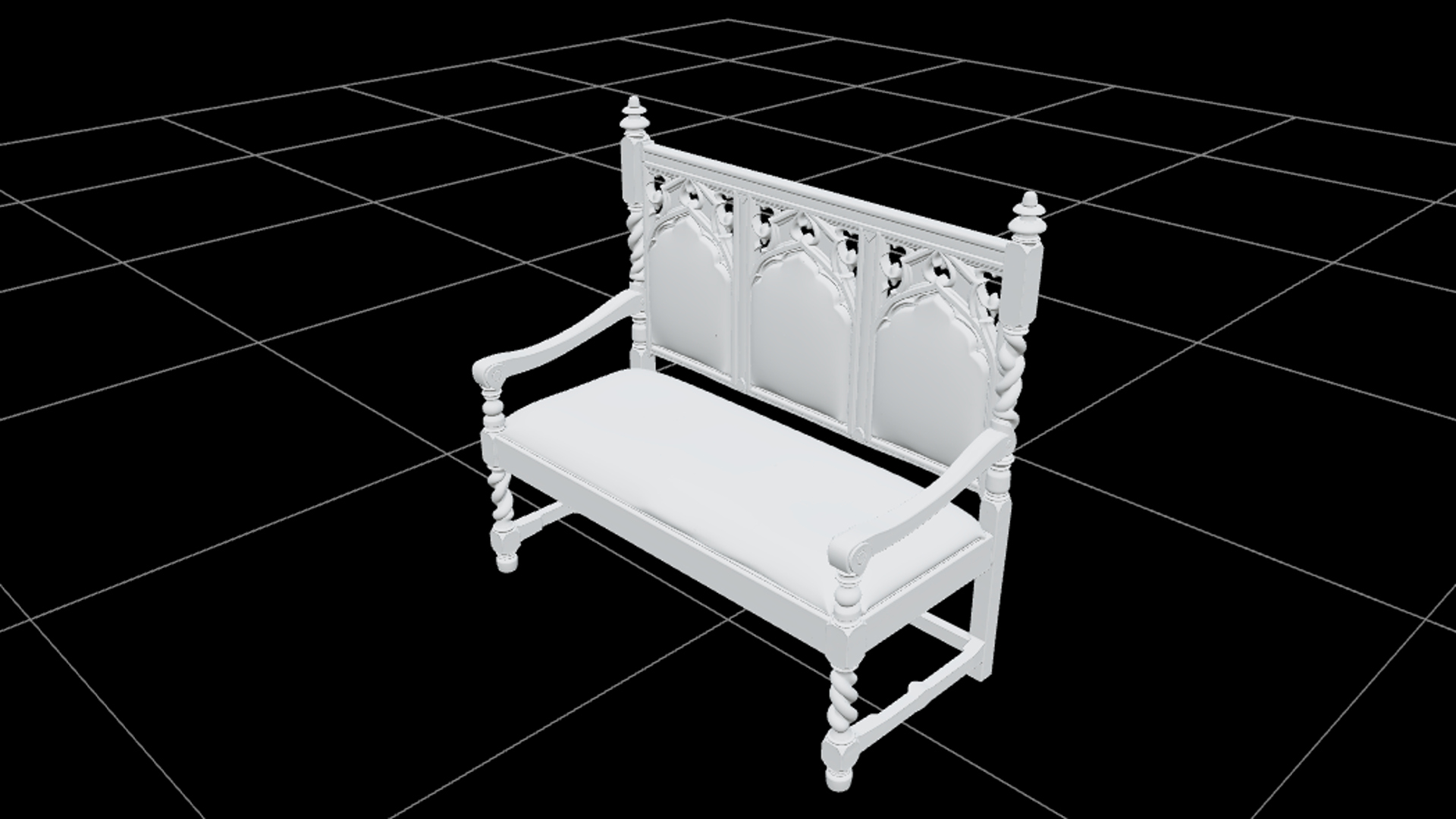 Gothic Candelabrum with Silver Spiders 3d Model Asset 3D Model