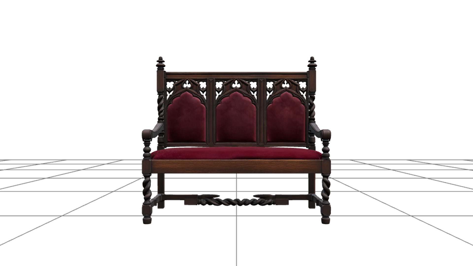 Gothic Candelabrum with Silver Spiders 3d Model Asset 3D Model