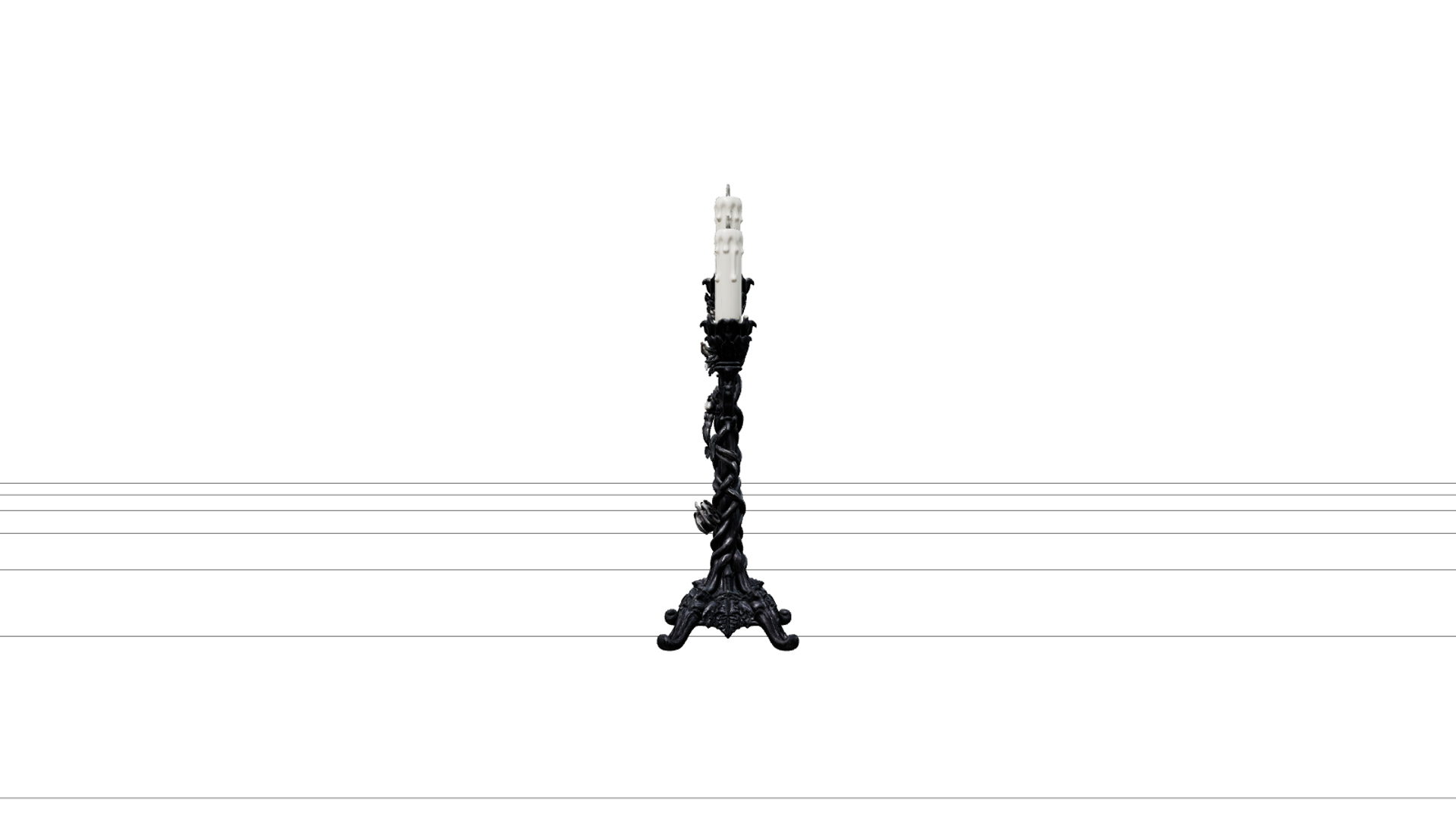 Gothic Candelabrum with Silver Spiders 3D Model Asset 3D Model