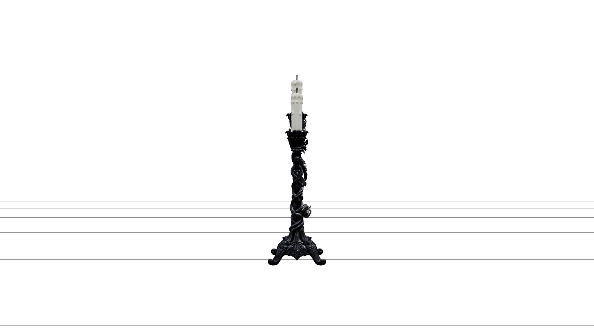 Gothic Candelabrum with Silver Spiders 3D Model Asset 3D Model