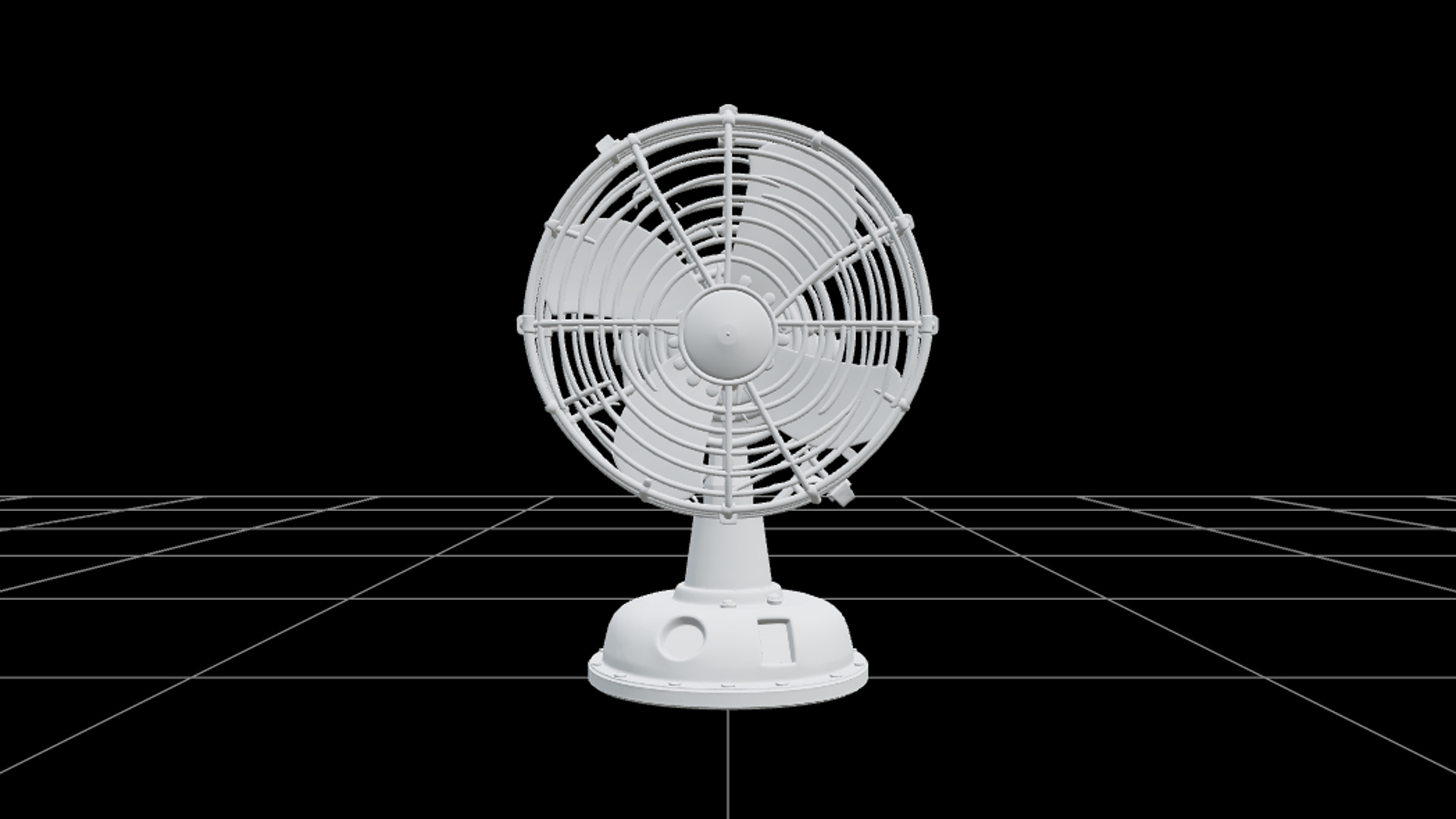 Halloween Antique Chest Fan with Orange Blades 3D Model Asse 3D Model