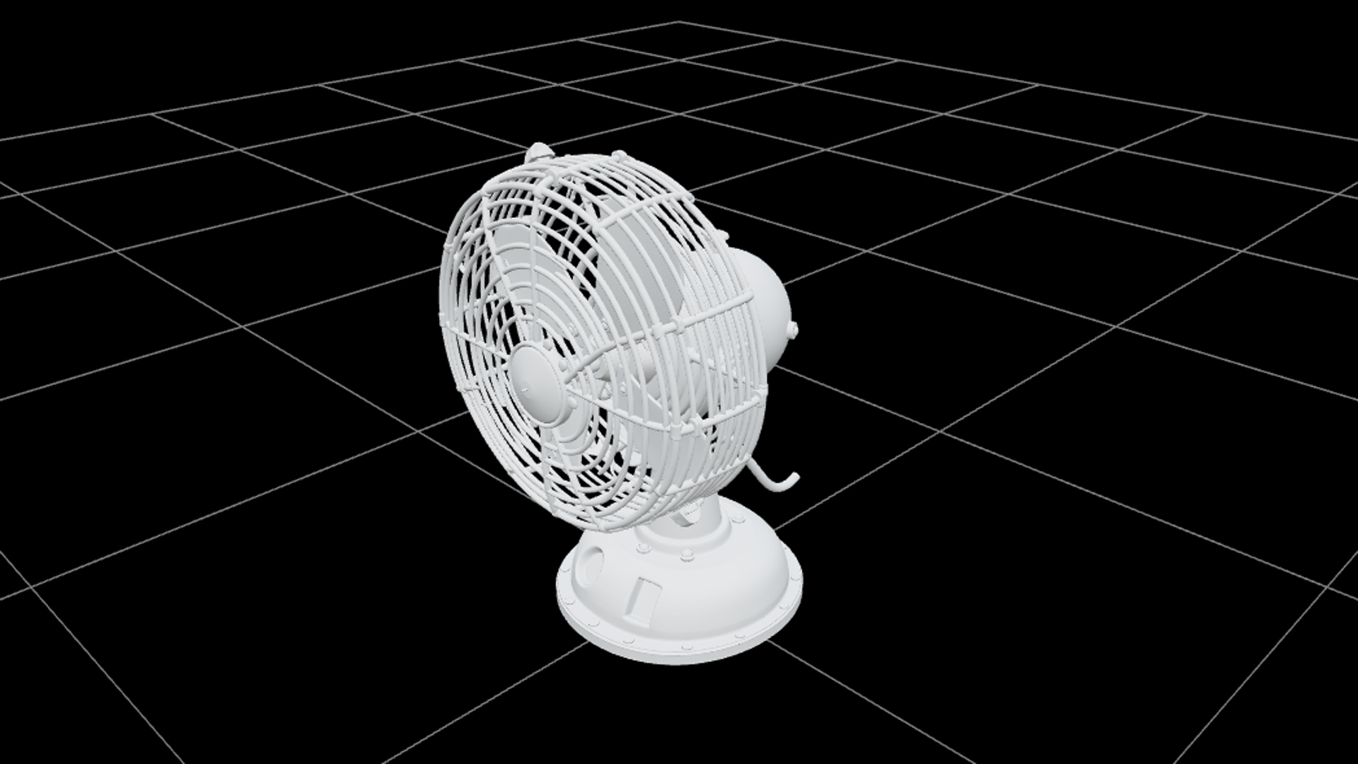 Halloween Antique Chest Fan with Orange Blades 3D Model Asse 3D Model