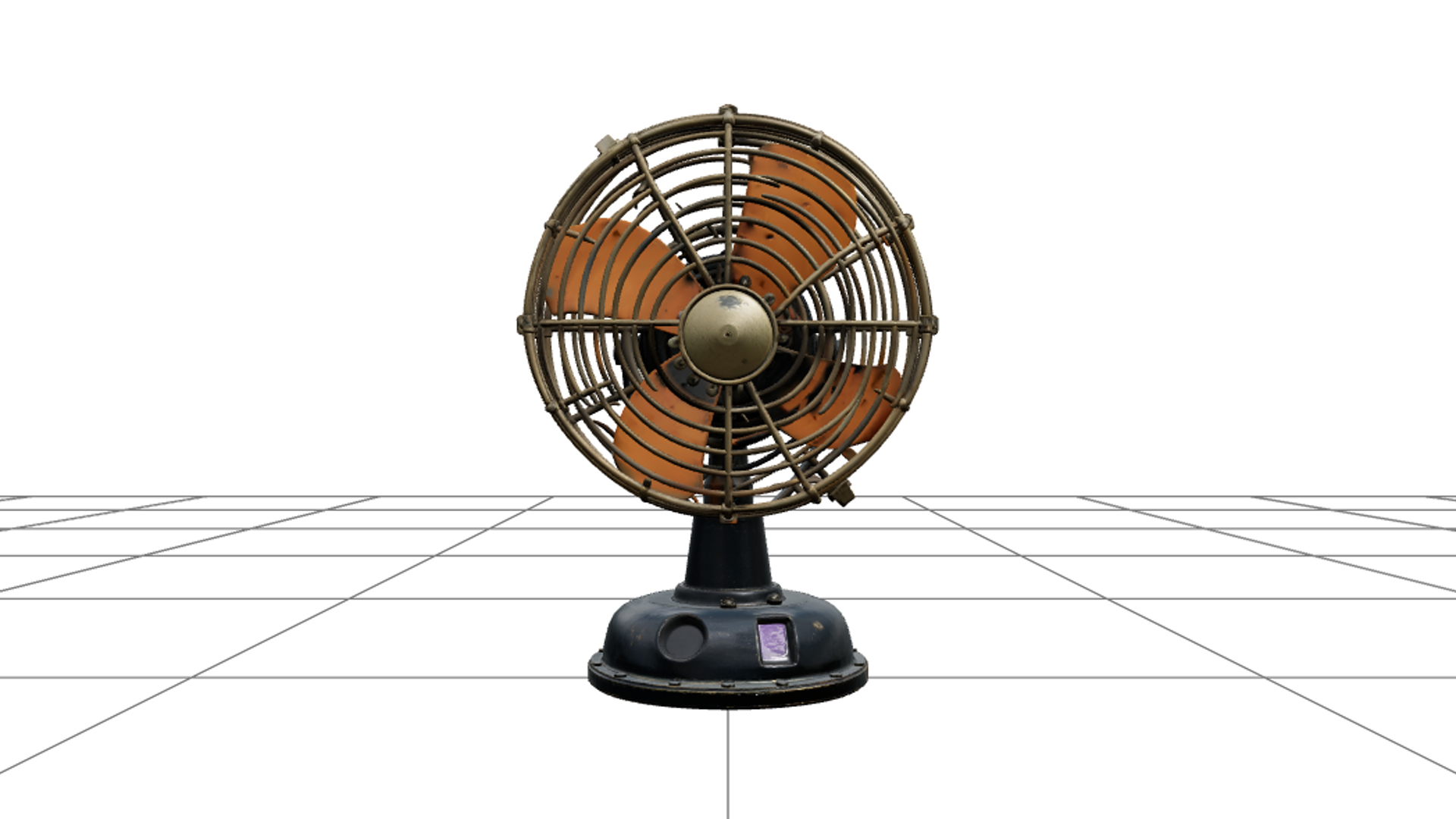 Halloween Antique Chest Fan with Orange Blades 3D Model Asse 3D Model