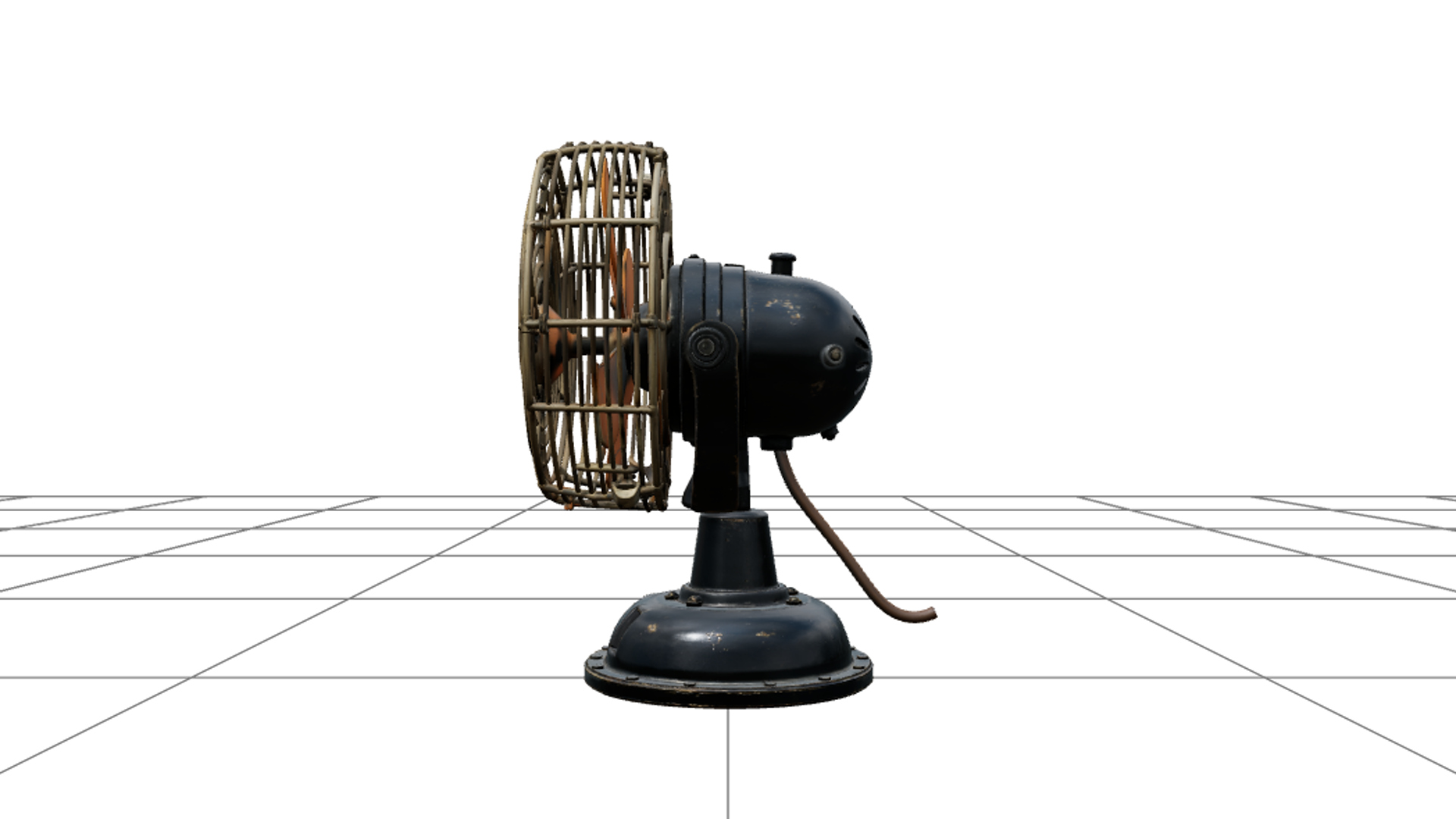 Halloween Antique Chest Fan with Orange Blades 3D Model Asse 3D Model