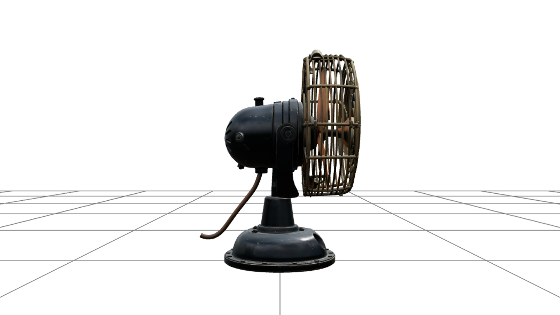 Halloween Antique Chest Fan with Orange Blades 3D Model Asse 3D Model