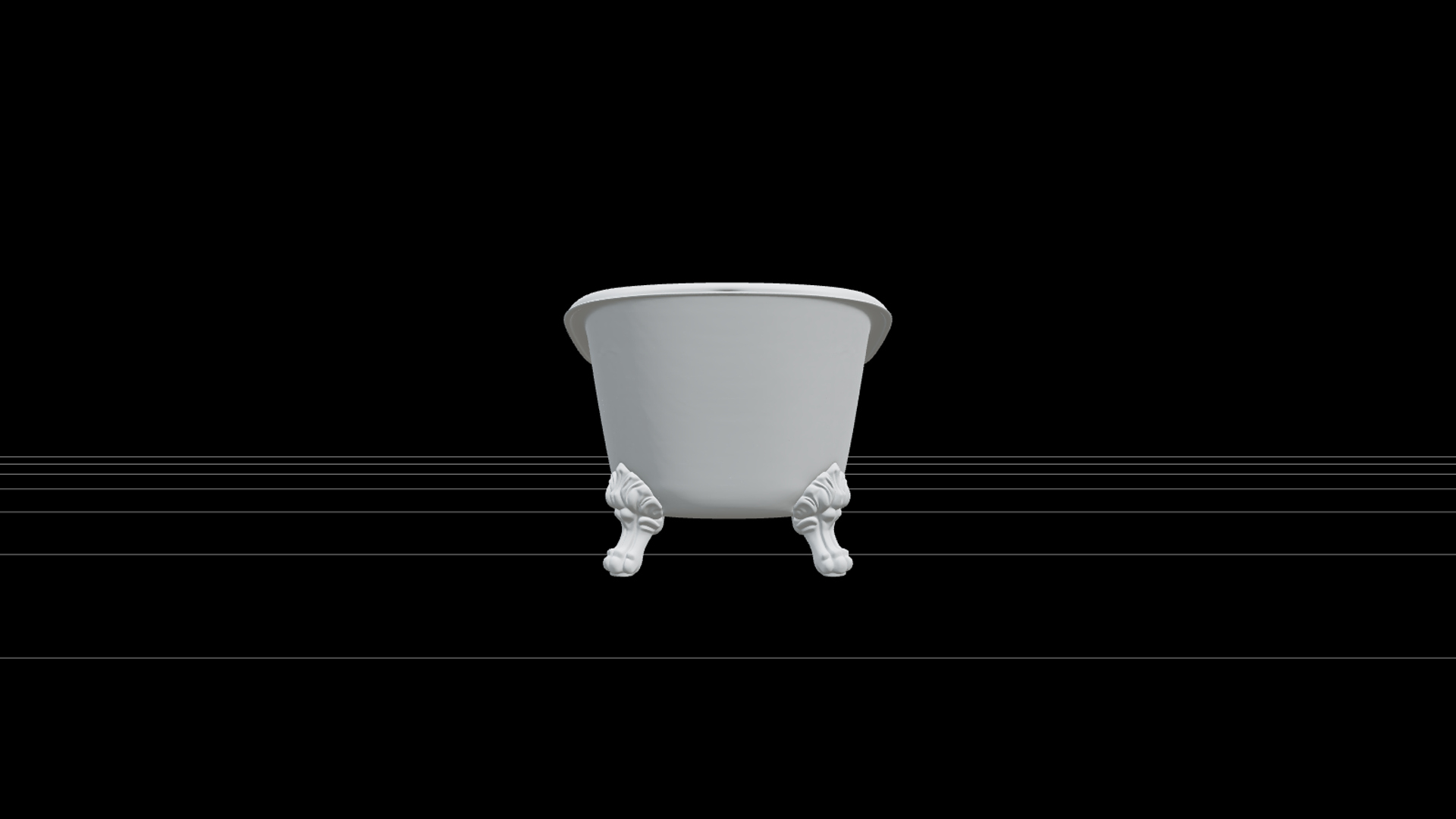 Halloween Clawfoot Bathtub with Green Enamel 3D Model Asset 3D Model