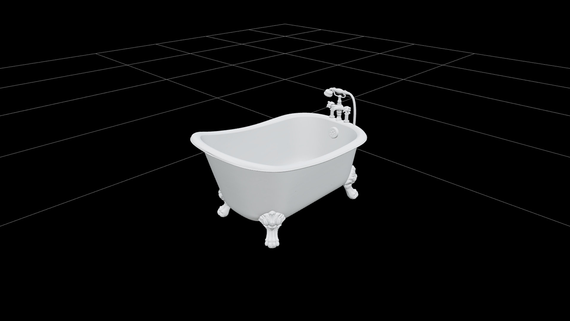 Halloween Clawfoot Bathtub with Green Enamel 3D Model Asset 3D Model