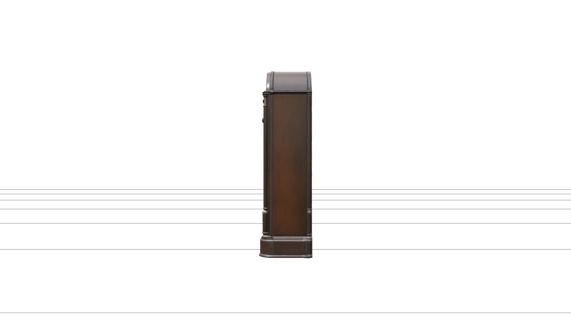 Halloween Grandfather Floor Radio with Brass Trim 3D Model 3D Model