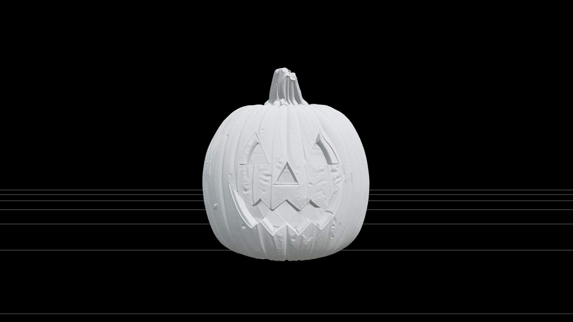 Halloween Jack-O-Lantern with Green Stem 3D Model 3D Model