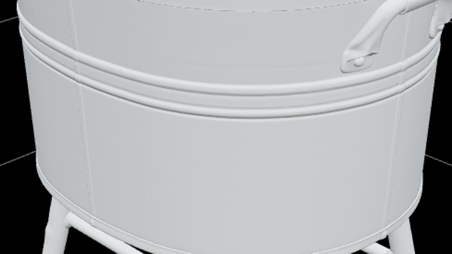 Halloween Laundry Tub with Purple Handles 3D Model 3D Model