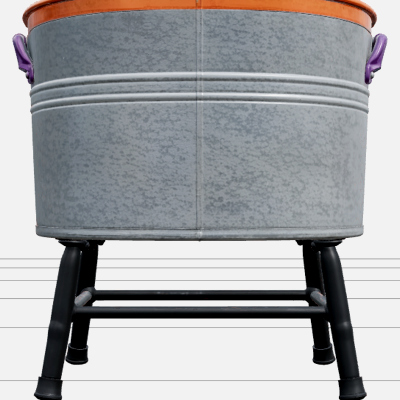 Halloween Laundry Tub with Purple Handles 3D Model