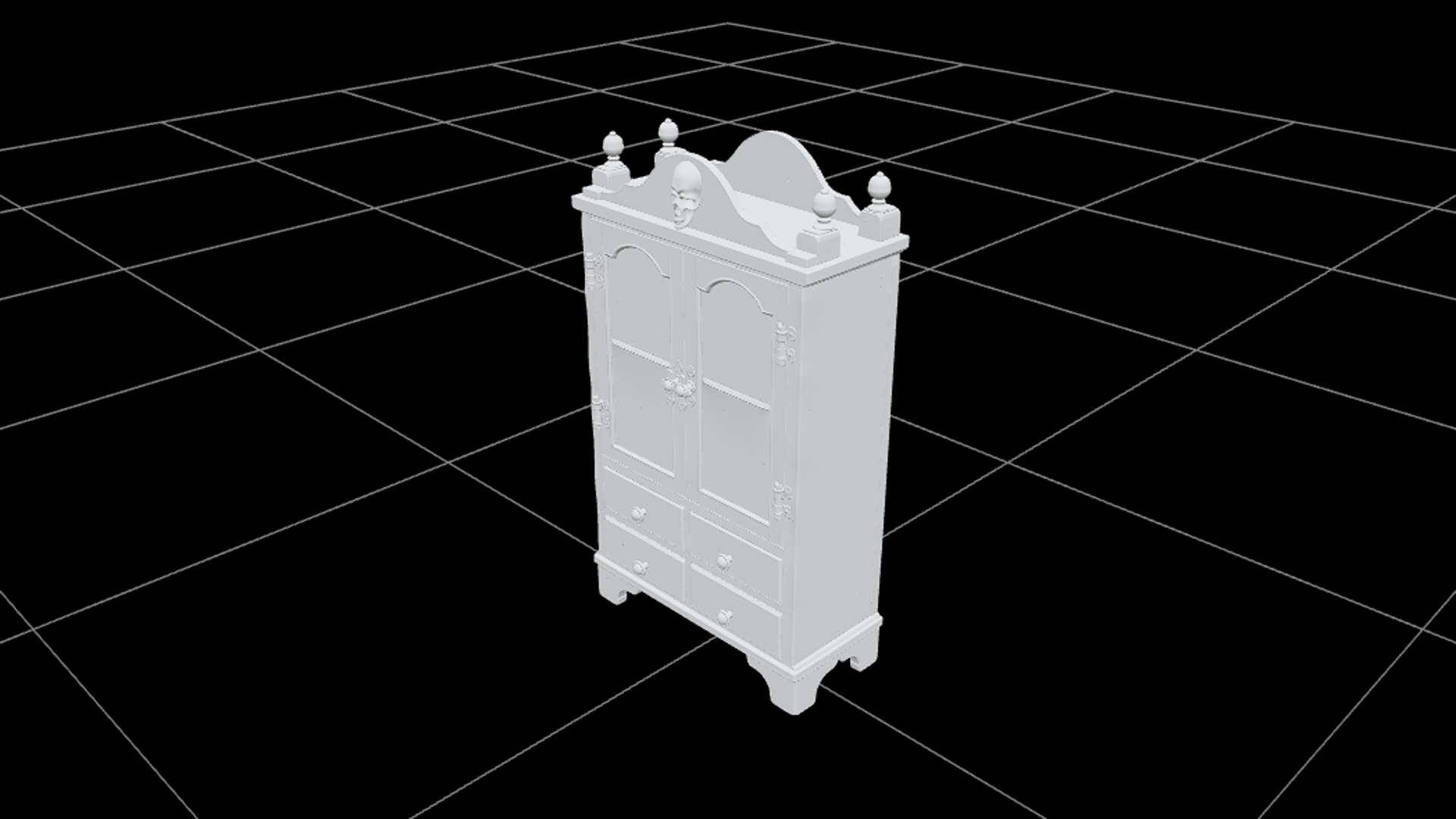 Halloween Medicine Cabinet with Colored Bottles 3D Model 3D Model