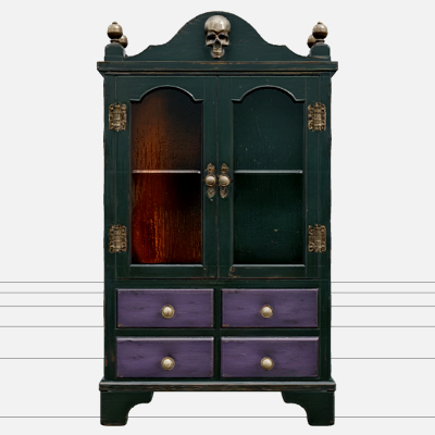 Halloween Medicine Cabinet with Colored Bottles 3D Model