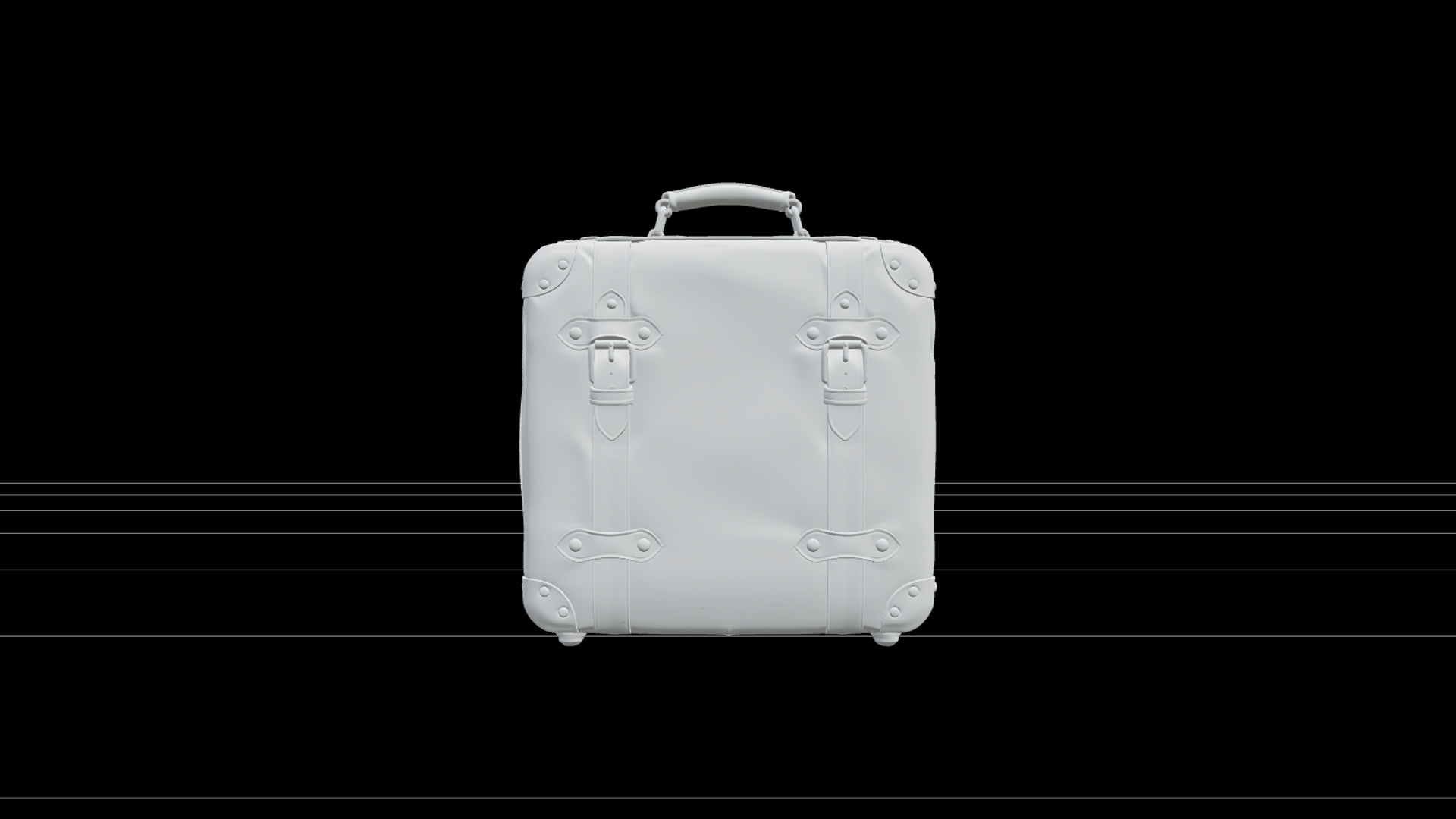 Halloween Suitcase with Purple Straps and Buckles 3D Model 3D Model