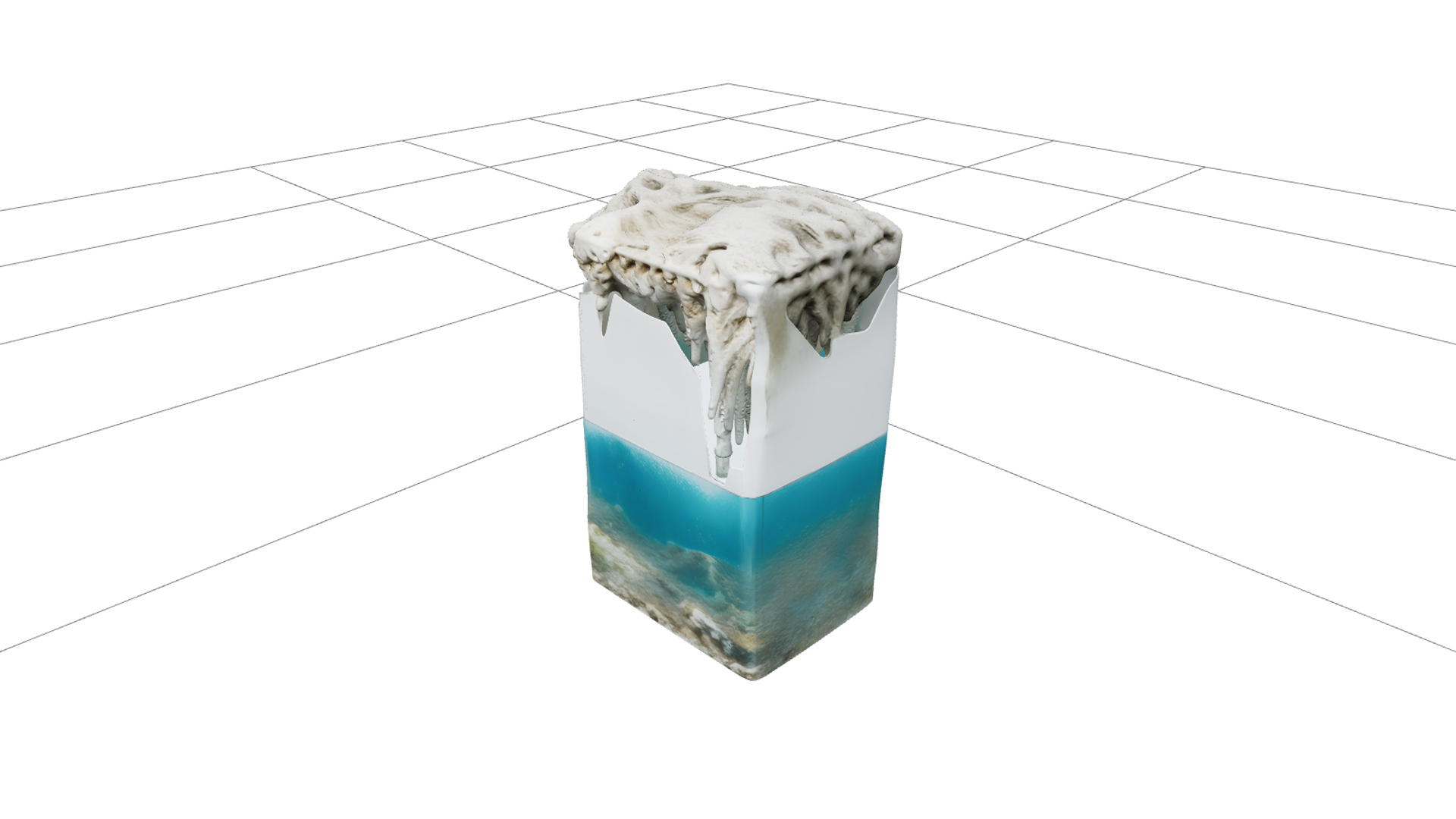 Halocline Underwater Terrain Model Featuring Optical Shimmer 3D Model
