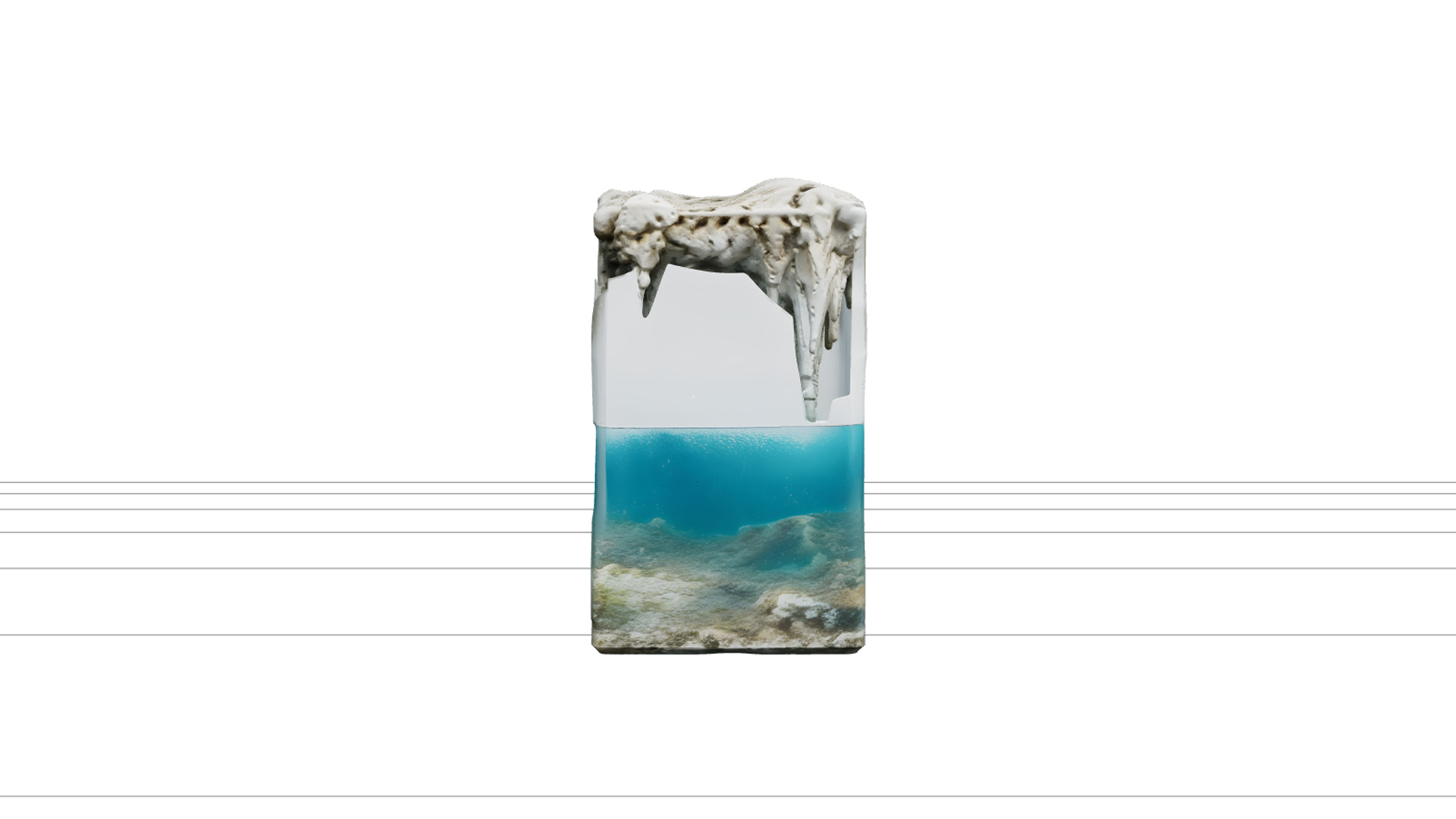 Halocline Underwater Terrain Model Featuring Optical Shimmer 3D Model