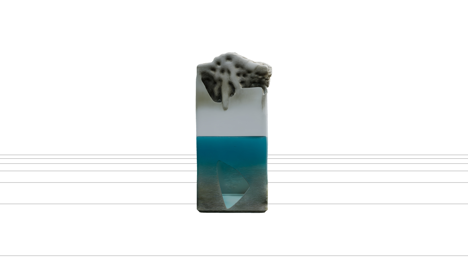 Halocline Underwater Terrain Model Featuring Optical Shimmer 3D Model