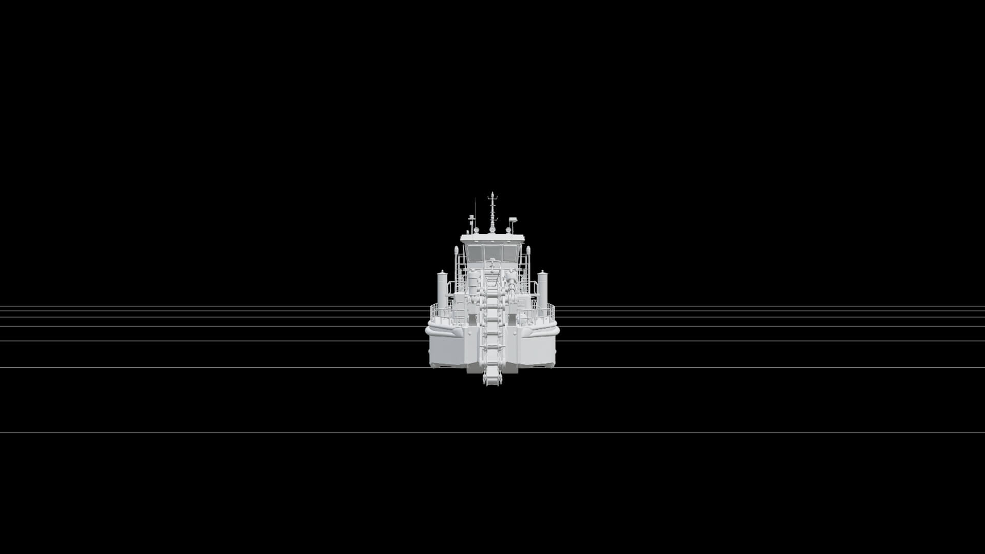 Harbor Dredger Vessel Industrial Model Bright Yellow 3D Model