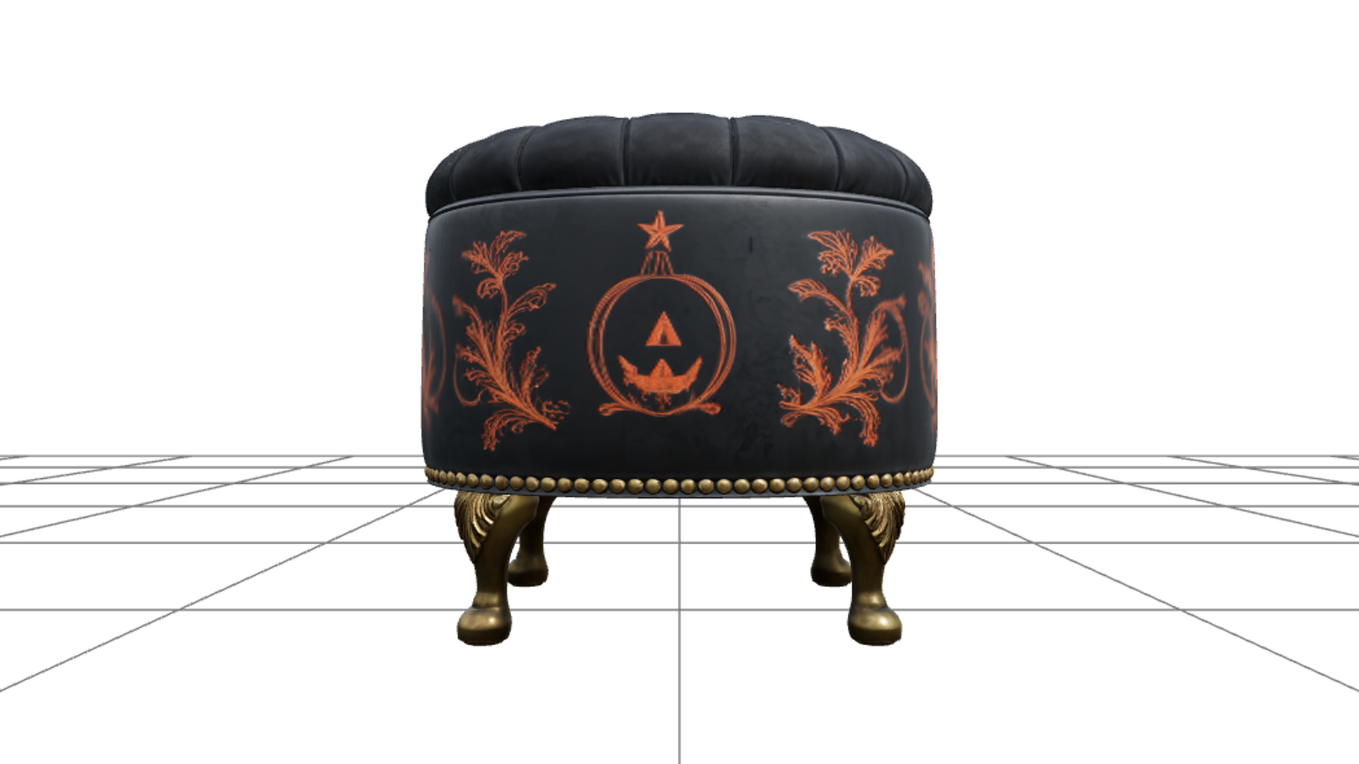 Haunted Lantern with Amber Glass and Bat Handle 3D Model 3D Model