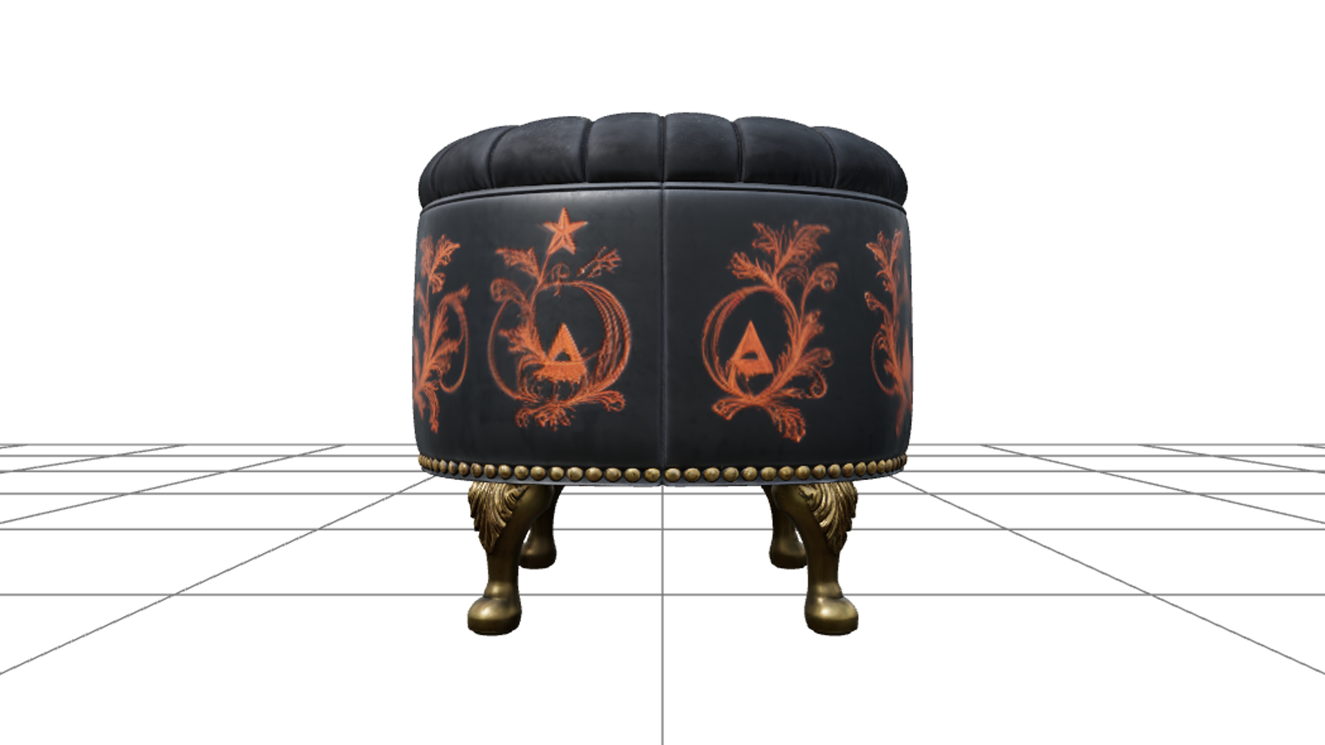 Haunted Lantern with Amber Glass and Bat Handle 3D Model 3D Model