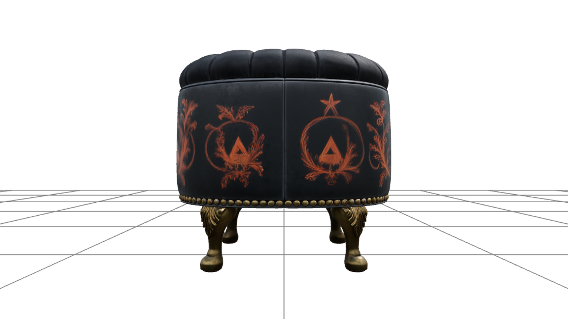 Haunted Lantern with Amber Glass and Bat Handle 3D Model 3D Model