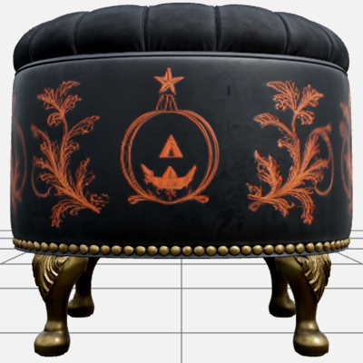 Haunted Lantern with Amber Glass and Bat Handle 3D Model