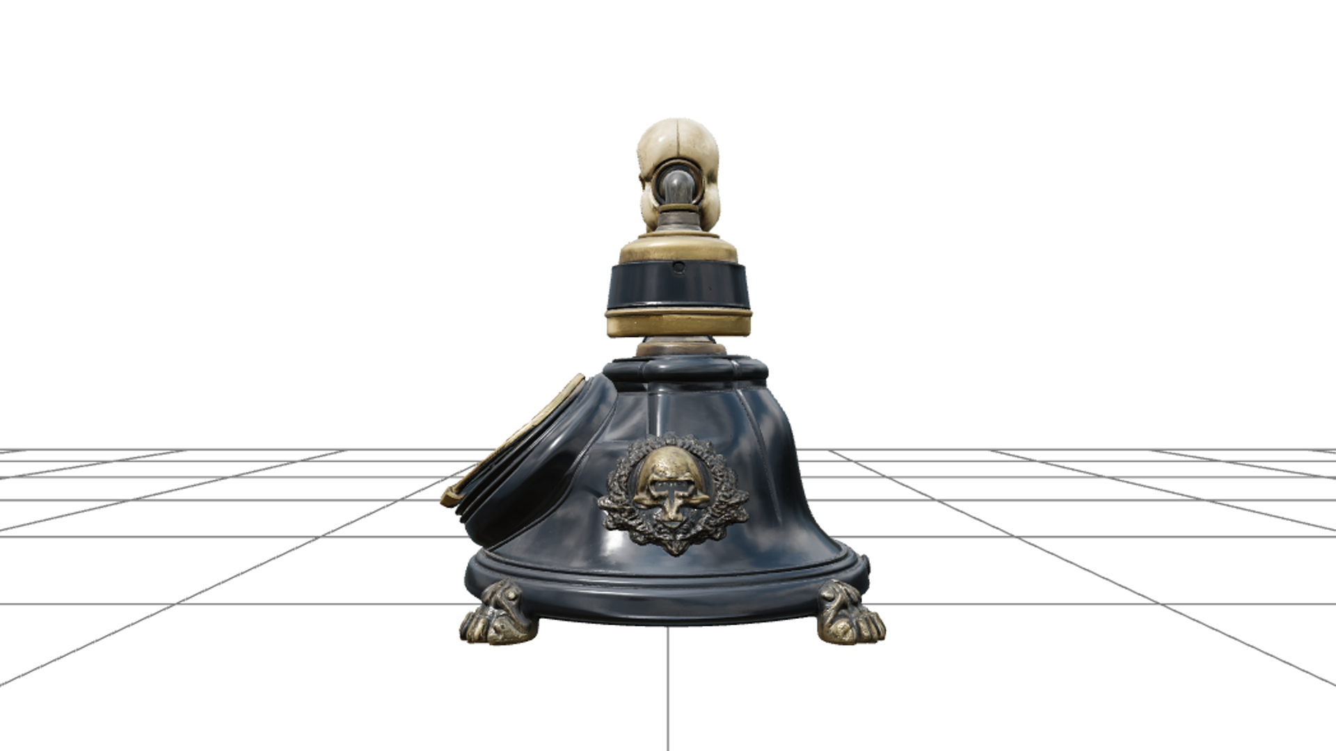 Haunted Rotary Phone with Brass and Bone Handset 3D Model 3D Model