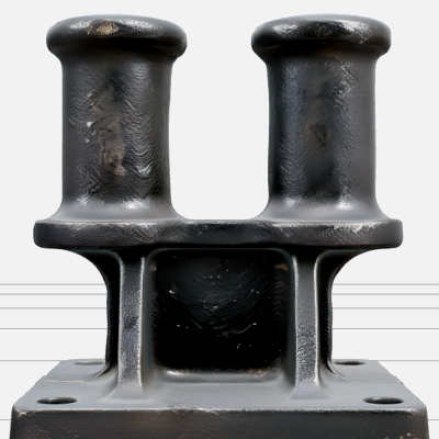 Heavy Duty Iron Mooring Bollard Model Detailed Texture