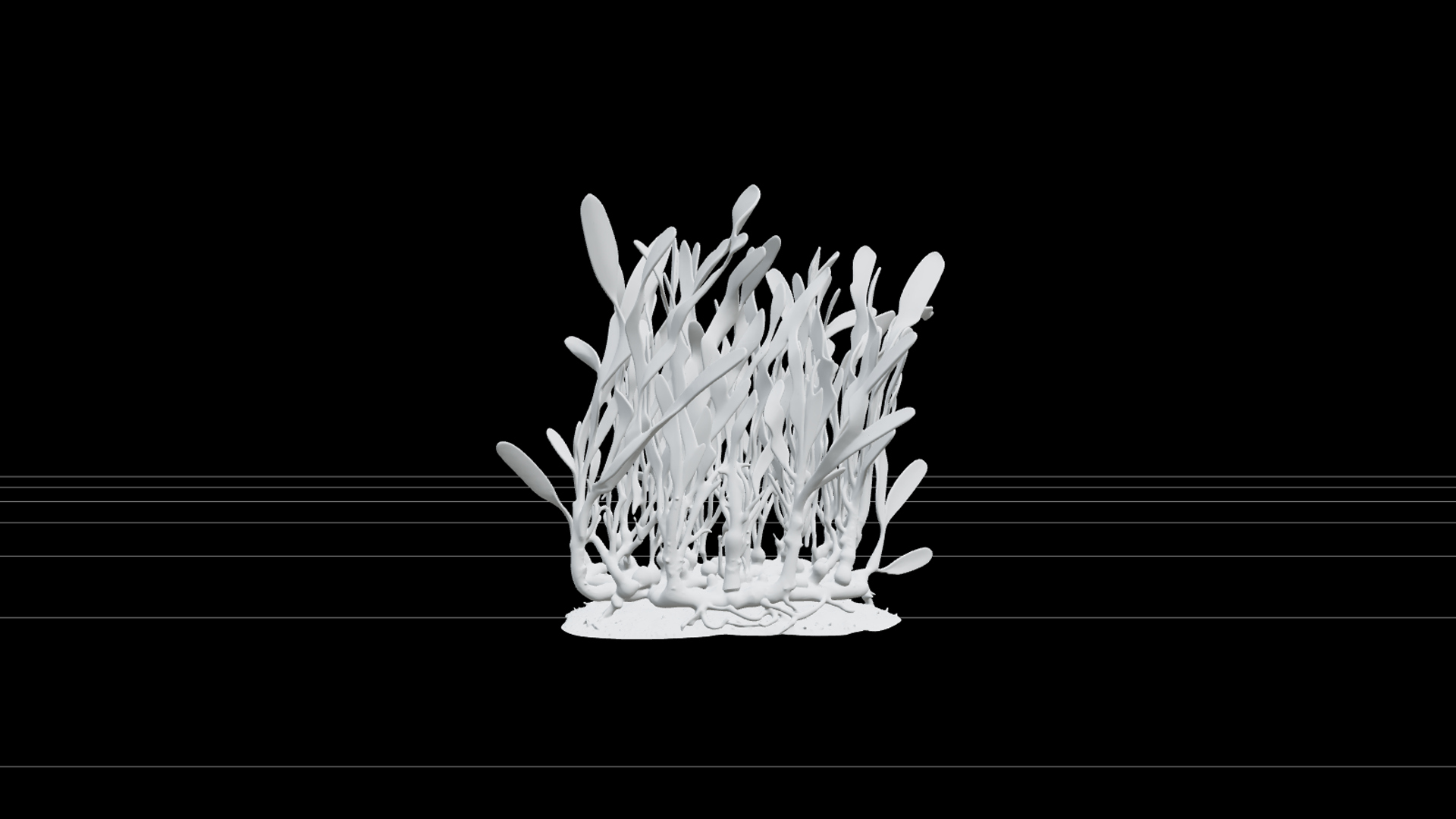 High Detail Realistic Turtle Grass Thalassia Meadow Clump Mo 3D Model