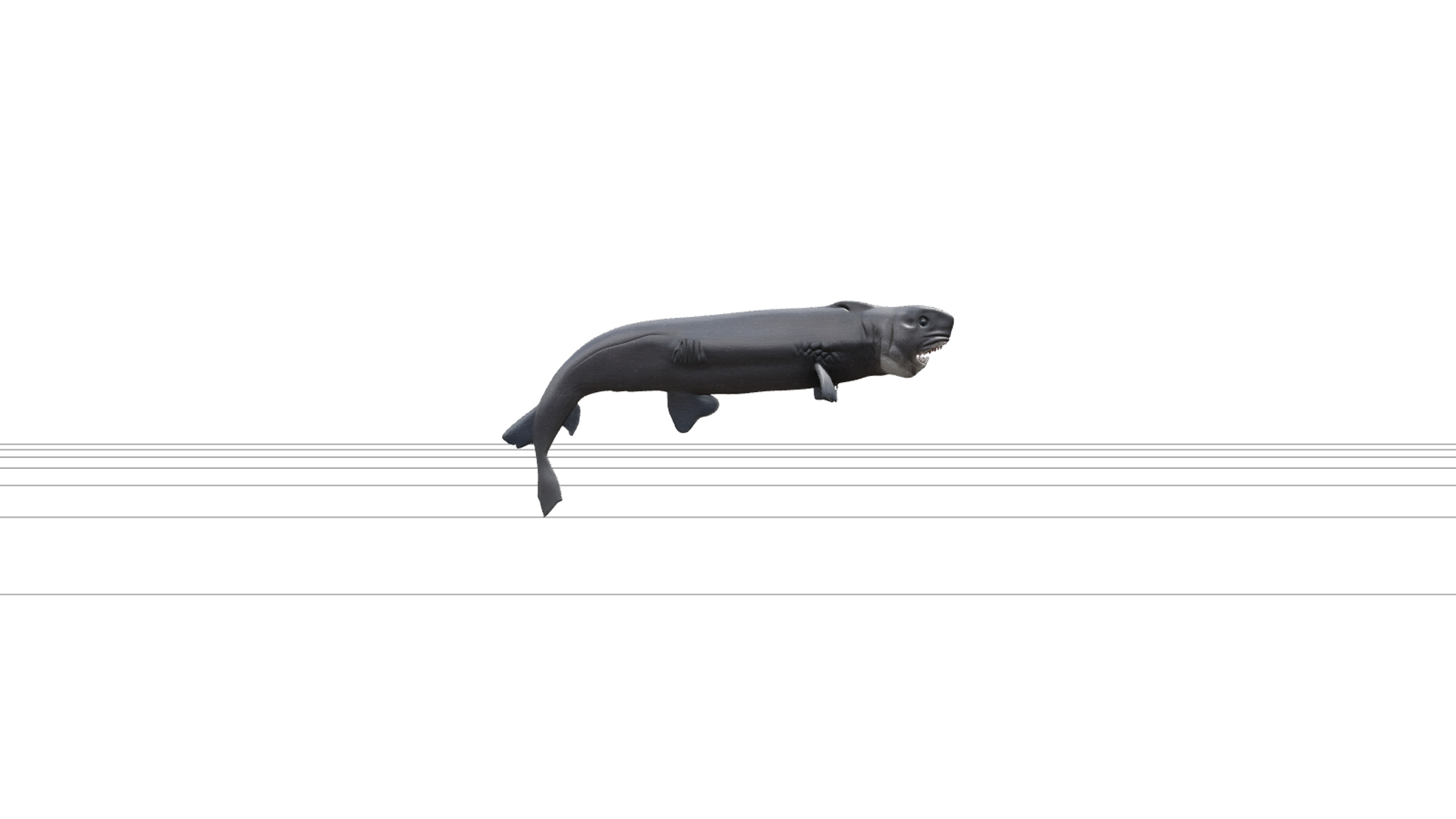 Highly Detailed Shark Open Mouth Model with Saw Teeth 3D Model