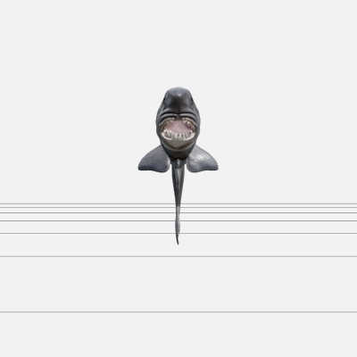 Highly Detailed Shark Open Mouth Model with Saw Teeth