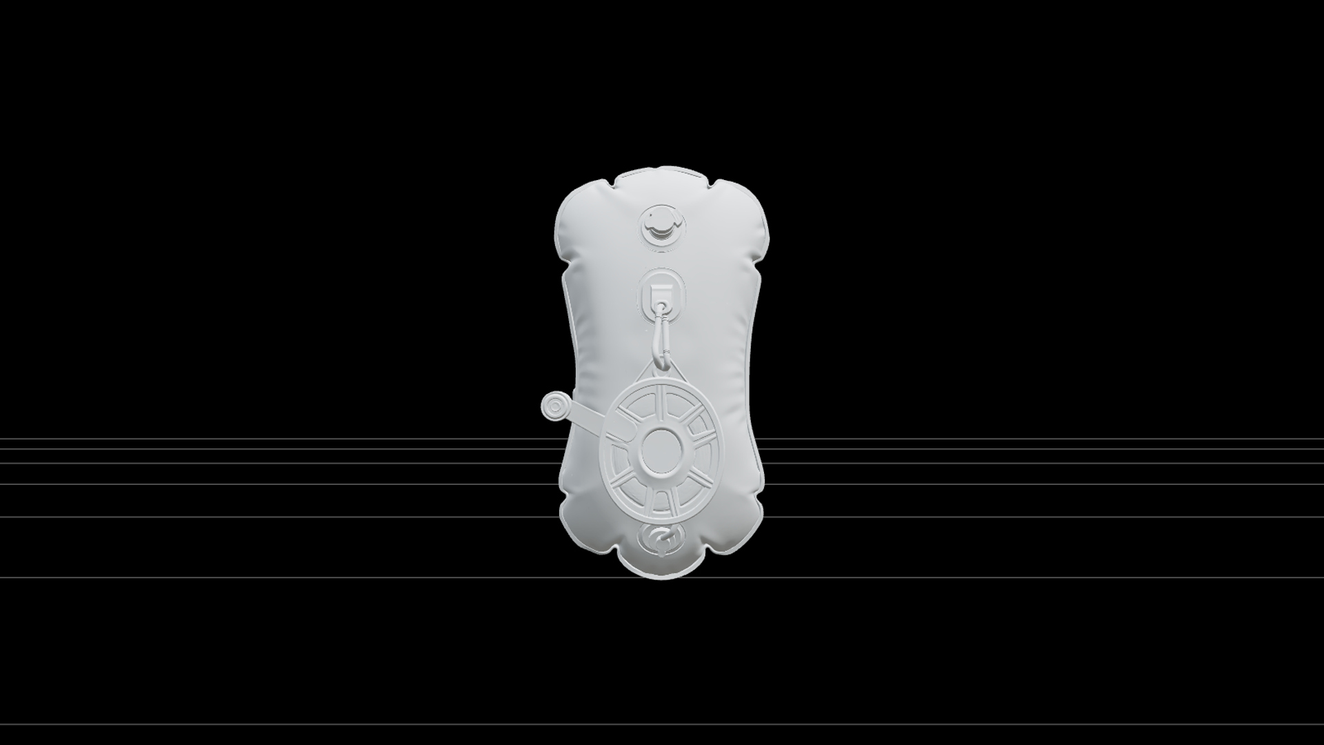Inflatable Orange Diver Buoy with Reel Model Asset 3D Model