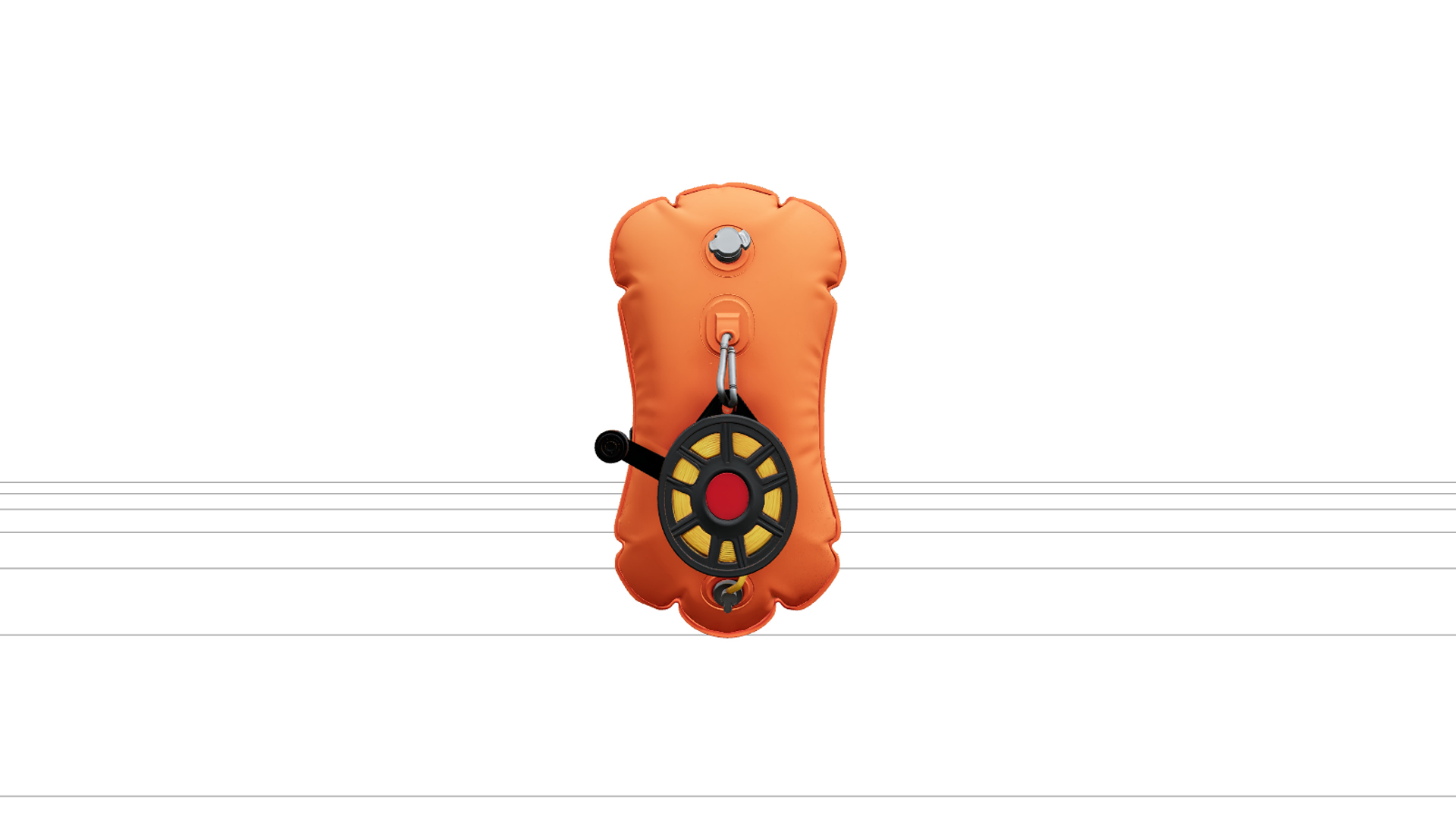 Inflatable Orange Diver Buoy with Reel Model Asset 3D Model