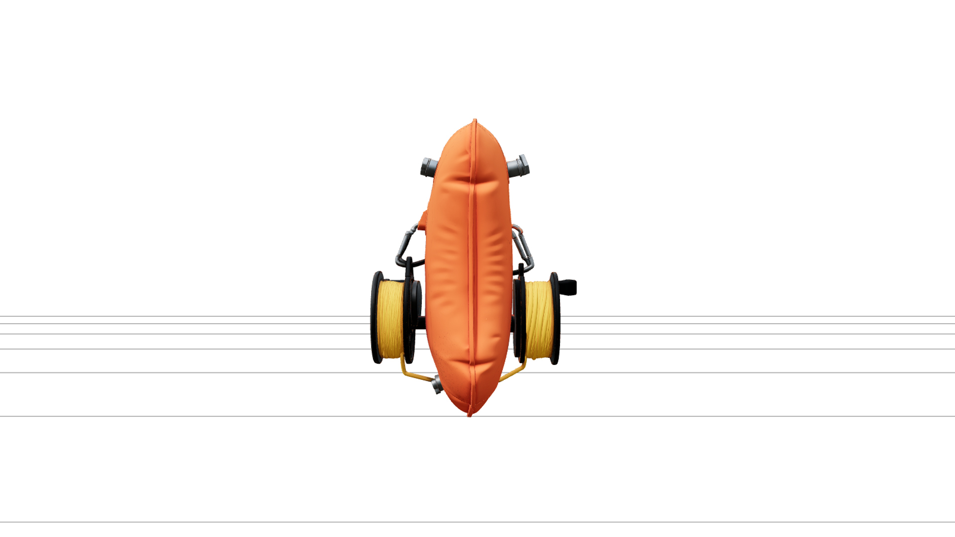 Inflatable Orange Diver Buoy with Reel Model Asset 3D Model