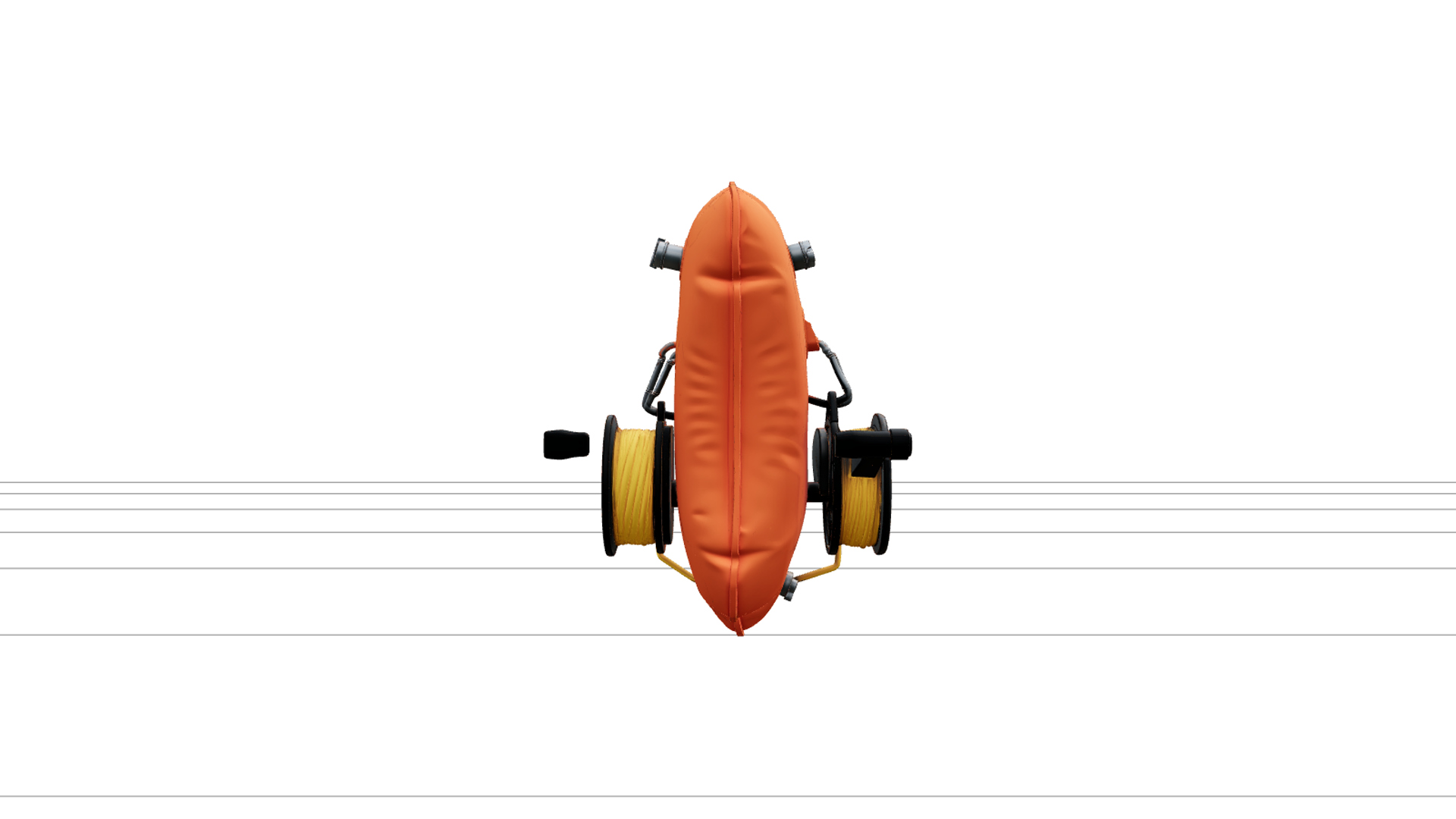 Inflatable Orange Diver Buoy with Reel Model Asset 3D Model